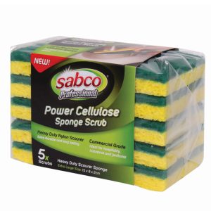 Sabco Professional Power Cellulose Scrub Sponges 5pk